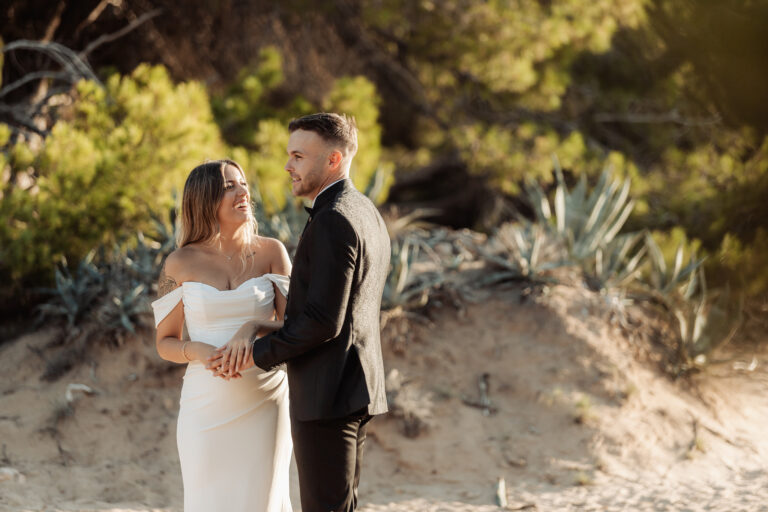 postboda en la playa